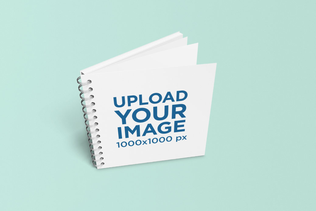 Spiral Notebook Mockup Standing in a Minimalistic Setting