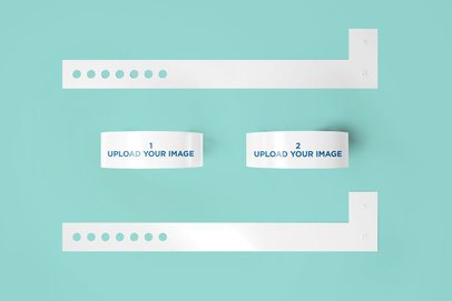 Mockup of Four Vinyl Wristbands Placed on a Flat Surface 1393-el