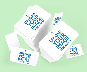 Mockup of Two Towers of Business Cards