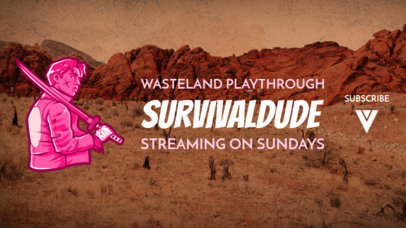 YouTube Banner Maker Featuring a Modern PUBG-Inspired Warrior with a Katana 1982h-2069