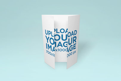 Gate Fold Brochure Mockup Standing in a Minimalistic Scenario