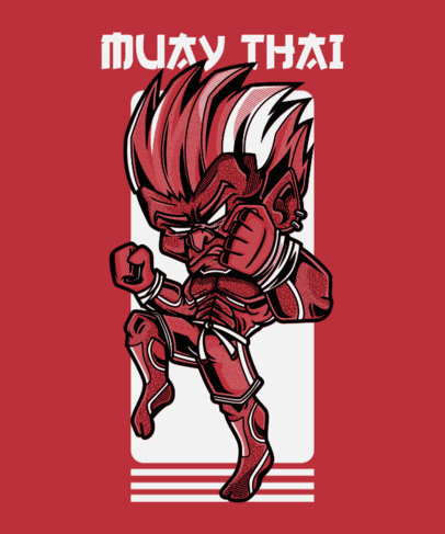 Muay Thai T-Shirt Design Creator with a Character in a Street Art Style 97g-el