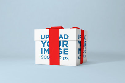 Mockup of a Gift Box with a Ribbon