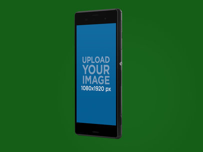 Angled Sony Xperia Z5 Mockup in Portrait Position Over a Transparent Background