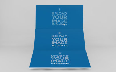 Render Mockup of Three Website Screens Floating over a Customizable Background 1756-el