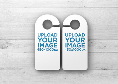 Mockup of Two Door Hangers Placed Together 