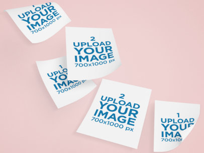 Mockup of Some Flyers Falling