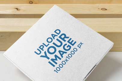 Mailing Box Mockup with a Wooden Background 1664-el