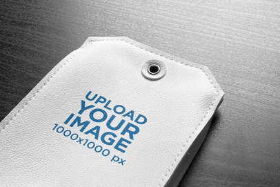 Minimalist Mockup of a Leather Brand Tag 1666-el