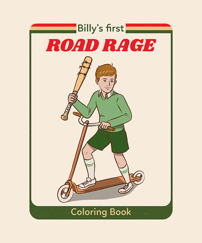 T-Shirt Design Template with a Dark Sense of Humor