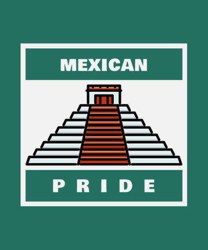 Illustrated T-Shirt Design Template with an Aztec Pyramid