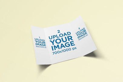 Gate Fold Brochure Mockup Featuring a Customizable Background