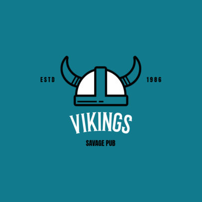 Pub Logo Maker with a Viking Helmet Icon
