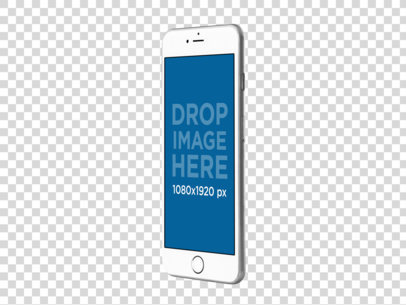 Mockup Featuring a White iPhone 6 Plus in Portrait Position