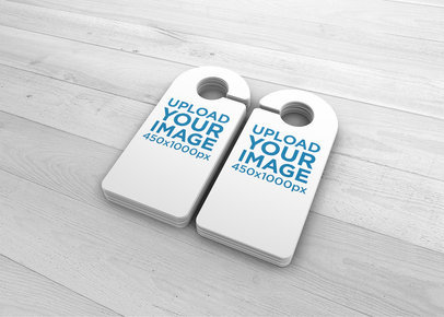 Mockup of Two Piles of Door Hangers 