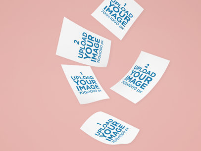 Mockup of Several Flyers Falling inside a Minimalistic Scenario