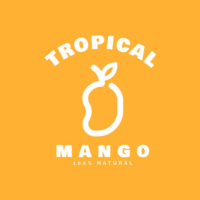 Tropical Juice Logo Generator Featuring a Mango Silhouette