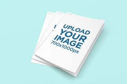 Letterhead Mockup of Stapled Documents Stacked on Each Other 1624-el