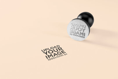 Mockup of a Stamp over a Flat Surface 1704-el