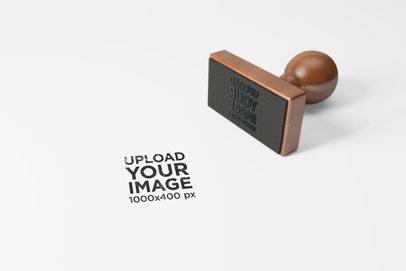 Mockup of a Rectangular Stamp over a Flat Surface 1712-el