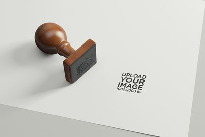 Mockup of a Stamp over a Paper Corner 1700-el