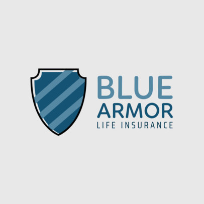 Insurance Logo Maker with a Big Blue Shield Icon
