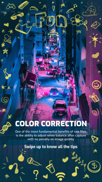 Instagram Story Generator Featuring a Frame Filled with Random Doodle Illustrations 2051h