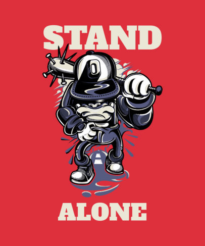 Street Art Styled T-Shirt Generator with a Tough-Looking Character