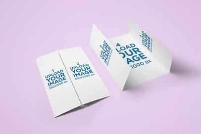 Mockup of Open and Closed Gatefold Brochures 1724-el