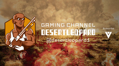 YouTube Banner Maker with a Shotgun-Holding PUBG-Inspired Character 2067d