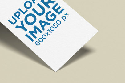Vertical Business Card Mockup Featuring a Minimal Setting