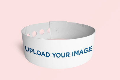 Vinyl Wristband Mockup on a Flat Surface