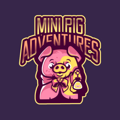 Gaming Logo Maker Featuring an Adventurous Mini Pig 2766g