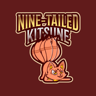 Fantastic Gaming Logo Maker Featuring a Playful Kitsune