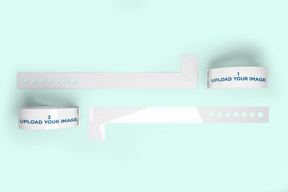Mockup of a Set of Vinyl Wristbands