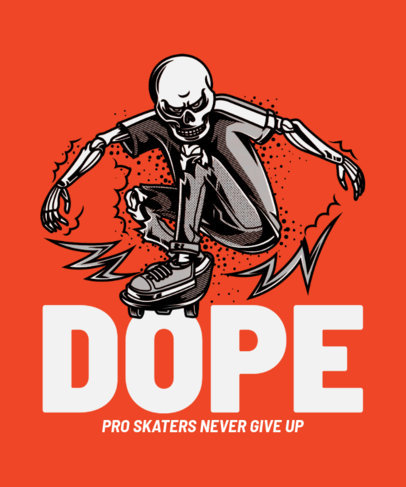 T-Shirt Design Creator Featuring a Skater Skeleton