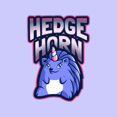 Gaming Logo for a Fantasy Game Featuring a Hedgehog with a Horn