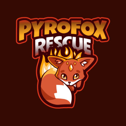 Logo Maker with a Flaming Fox for a Fantasy Game 2766v