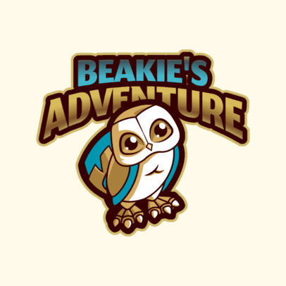 Gaming Logo Template Featuring Fantasy Owl Cartoon