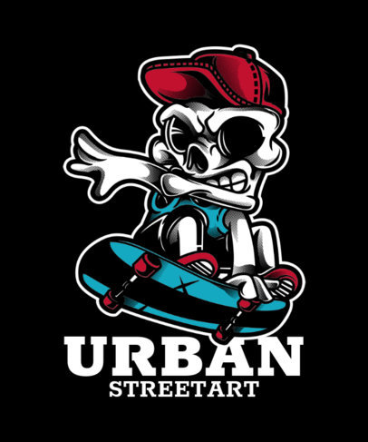 Urban-Style T-Shirt Design Template for Skaters