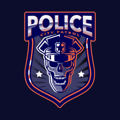 Gaming Logo Maker with a Skull Officer Illustration 2770h