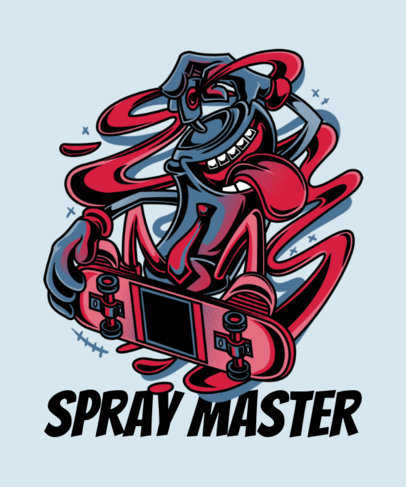 Cool T-Shirt Design Generator Featuring a Skating Spray-Can 
