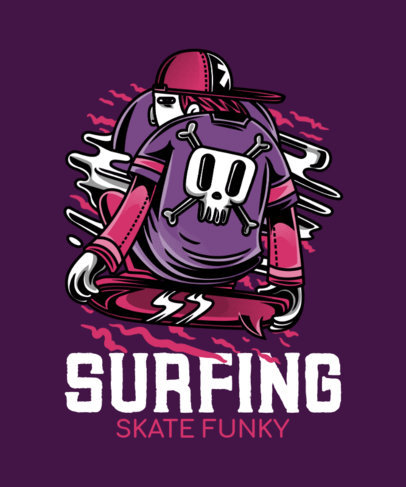 Street Art-Style T-Shirt Design Maker Featuring a Goth Surfer 21j-el