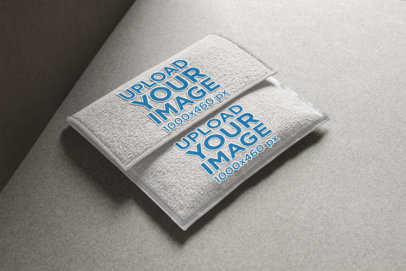  Mockup of a Jewelry Flap Pouch Lying on a Grey Surface 