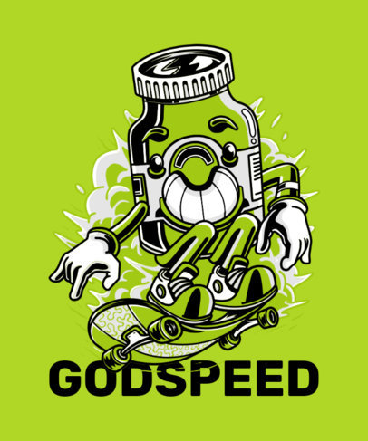 Urban T-Shirt Design Maker Featuring a Xanny Bottle Skating 21k-el