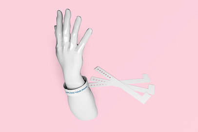 Rendered Mockup of a Hand Wearing a Wristband
