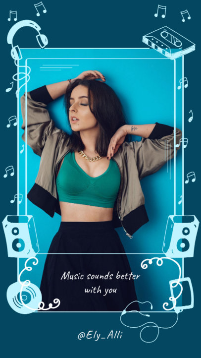 Instagram Story Template Featuring Music Doodle Graphics 2052a
