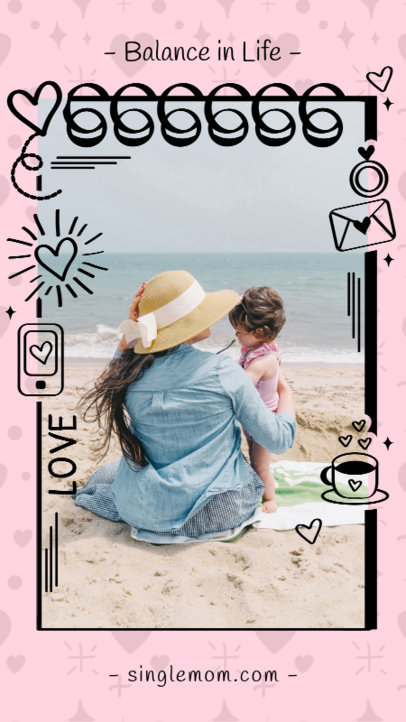 Doodled Instagram Story Template for a Balanced Life 2052g 