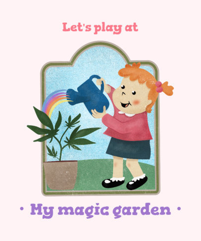 T-Shirt Design Maker Featuring a Stoner Little Girl 2049k