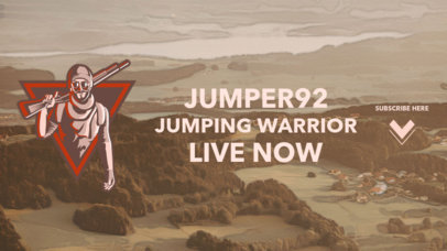 PUBG-Inspired YouTube Banner Template with an Armed Character 2068a